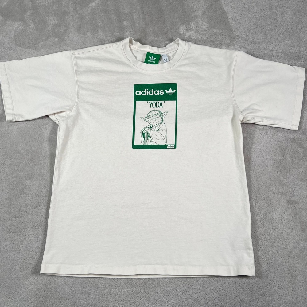 Adidas Star Wars Yoda T-Shirt Men's Size Small Cream Its Not Easy Being Green